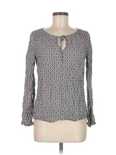 Pre-owned Dalia Collection Long Sleeve Blouse In Gray