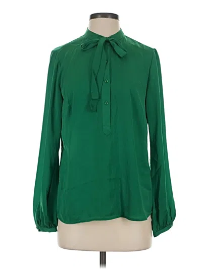 Pre-owned Dalia Collection Long Sleeve Blouse In Green