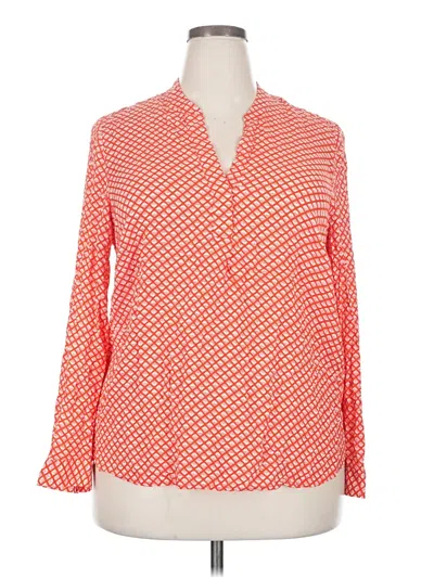 Pre-owned Dalia Collection Long Sleeve Blouse In Red