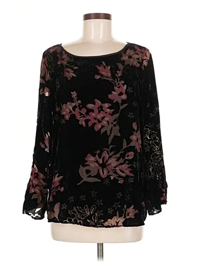 Pre-owned Dalia Long Sleeve Blouse In Black