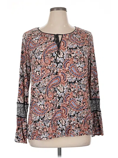Pre-owned Dalia Long Sleeve Blouse In Gray