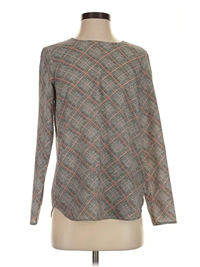 Pre-owned Dalia Long Sleeve Blouse In Gray