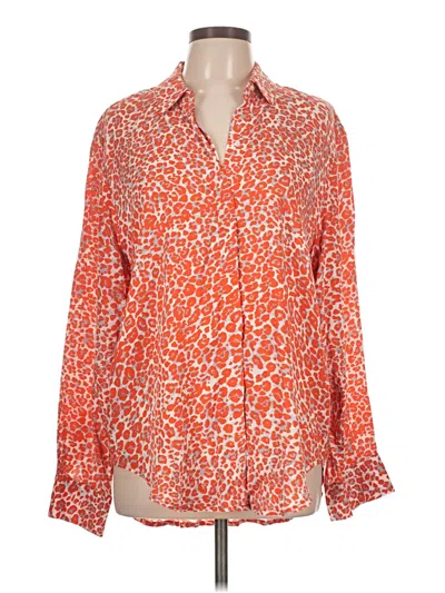 Pre-owned Dalia Long Sleeve Blouse In Orange