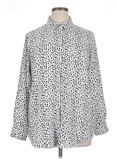 Pre-owned Dalia Long Sleeve Blouse In Silver