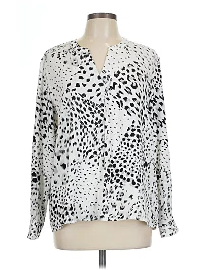 Pre-owned Dalia Long Sleeve Blouse In Silver