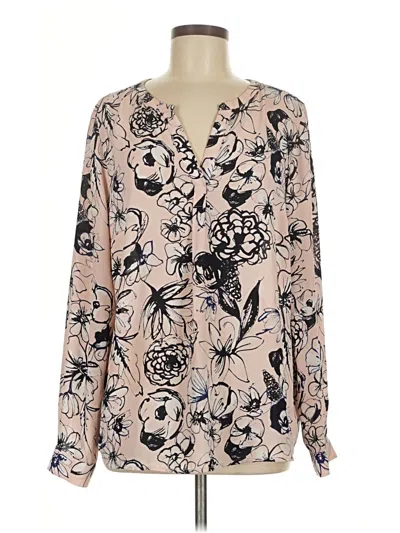 Pre-owned Dalia Long Sleeve Blouse In Tan