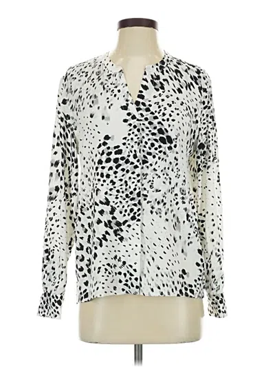 Pre-owned Dalia Long Sleeve Blouse In White
