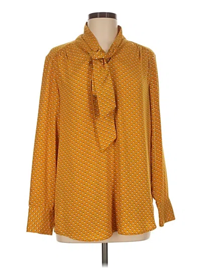 Pre-owned Dalia Long Sleeve Blouse In Yellow