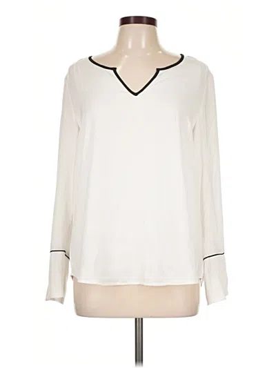 Pre-owned Dalia Long Sleeve Top Ivory V-neck Tops