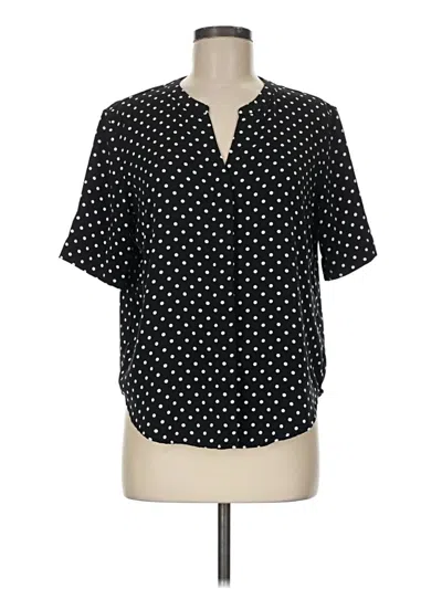 Pre-owned Dalia Short Sleeve Blouse In Black