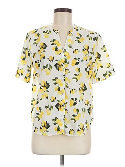 Pre-owned Dalia Short Sleeve Blouse In Yellow