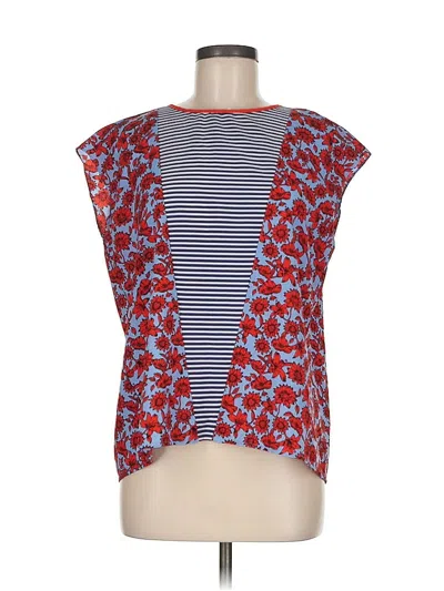 Pre-owned Dalia Short Sleeve Top Red Square Neckline Tops