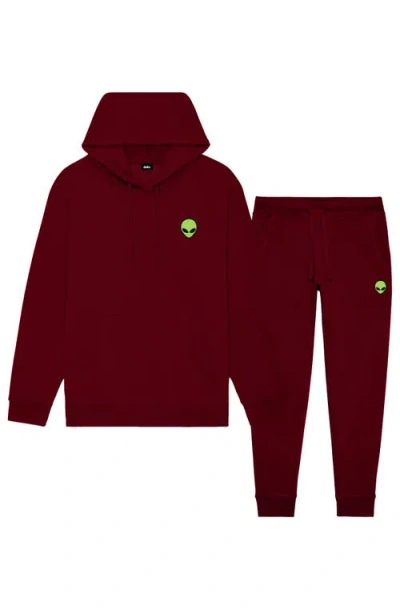 Dalix Alien All Day Sweatsuit In Burgundy