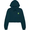 Dalix Alien Cropped Fleece Hoodie In Atlantic Green