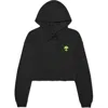 Dalix Alien Cropped Fleece Hoodie In Dark Heather