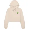 Dalix Alien Cropped Fleece Hoodie In Heather Dust