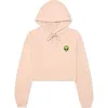 Dalix Alien Cropped Fleece Hoodie In Peach