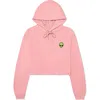 Dalix Alien Cropped Fleece Hoodie In Pink