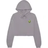 Dalix Alien Cropped Fleece Hoodie In Storm Gray