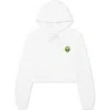 Dalix Alien Cropped Fleece Hoodie In White