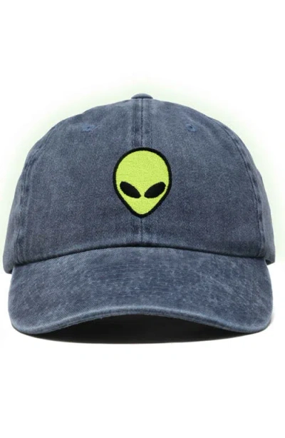 Dalix Alien Dad Cap In Washed Navy Blue