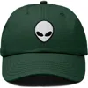 Dalix Alien Embroidered Classic Dad Cap In Dark Green