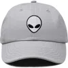 Dalix Alien Embroidered Classic Dad Cap In Gray