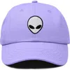 Dalix Alien Embroidered Classic Dad Cap In Lavender