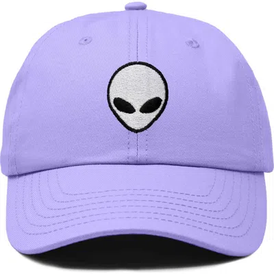 Dalix Alien Embroidered Classic Dad Cap In Lavender