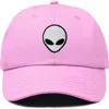 Dalix Alien Embroidered Classic Dad Cap In Light Pink