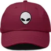 Dalix Alien Embroidered Classic Dad Cap In Maroon