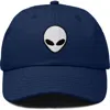 Dalix Alien Embroidered Classic Dad Cap In Navy Blue