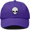 Dalix Alien Embroidered Classic Dad Cap In Purple