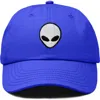 Dalix Alien Embroidered Classic Dad Cap In Royal Blue