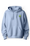 Dalix Alien Fleece Hoodie In Light Blue
