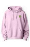 Dalix Alien Fleece Hoodie In Light Pink