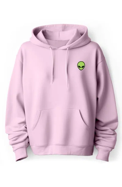 Dalix Alien Fleece Hoodie In Light Pink