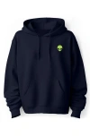 Dalix Alien Fleece Hoodie In Navy Blue