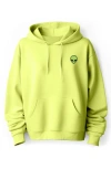 Dalix Alien Fleece Hoodie In Safety Green