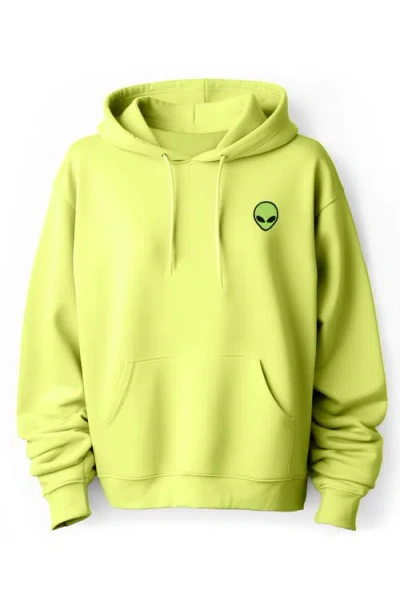 Dalix Alien Fleece Hoodie In Safety Green
