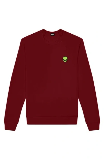 Dalix Alien Fleece Sweatshirt In Cardinal Red