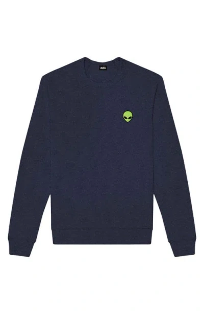 Dalix Alien Fleece Sweatshirt In Heather Navy