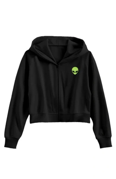 Dalix Alien Fleece Zip Hoodie In Black