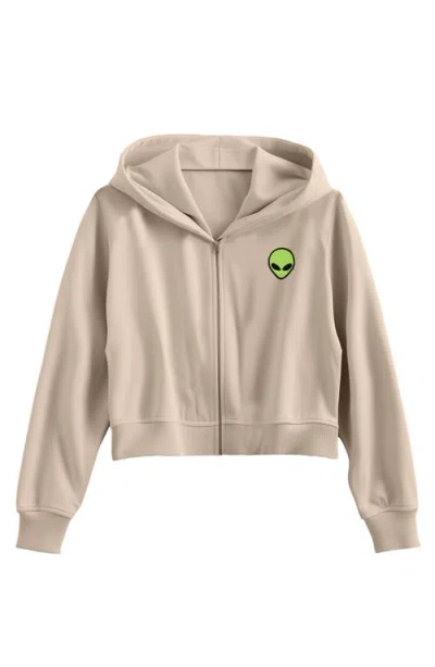 Dalix Alien Fleece Zip Hoodie In Tan