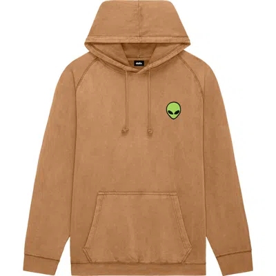 Dalix Alien Midweight Mineral Washed Hoodie In Brown