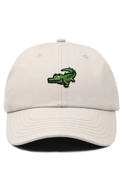 Dalix Alligator Embroidered Wildlife Cap In Beige