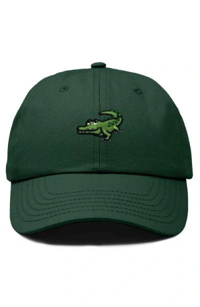 Dalix Alligator Embroidered Wildlife Cap In Dark Green