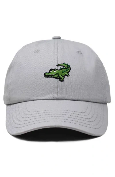 Dalix Alligator Embroidered Wildlife Cap In Gray