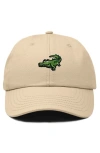 Dalix Alligator Embroidered Wildlife Cap In Khaki
