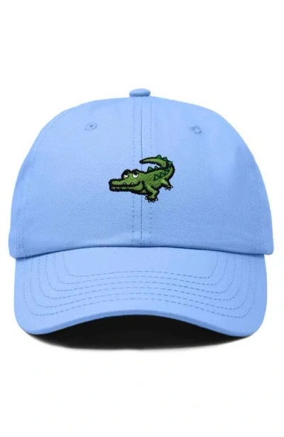 Dalix Alligator Embroidered Wildlife Cap In Light Blue